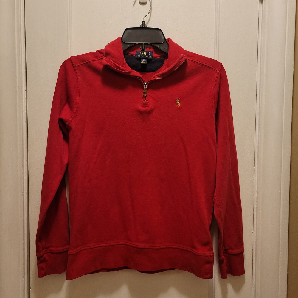 Polo by Ralph Lauren Boys Red Half-Zip Sweater Size 14/16